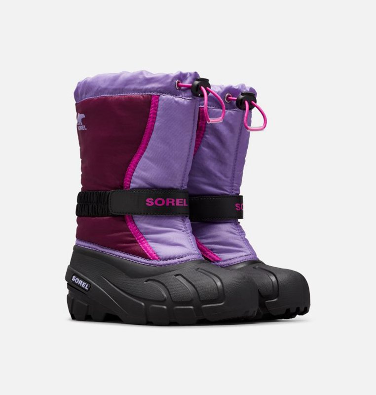 Kids Snow Boots Purple/Black - Sorel Youth Flurry™ - 145-OSFLIX